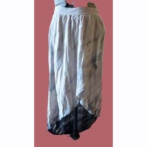 Gypsy Global Village Silk Crepe Tie dip dye high low wrap front unique Skirt L